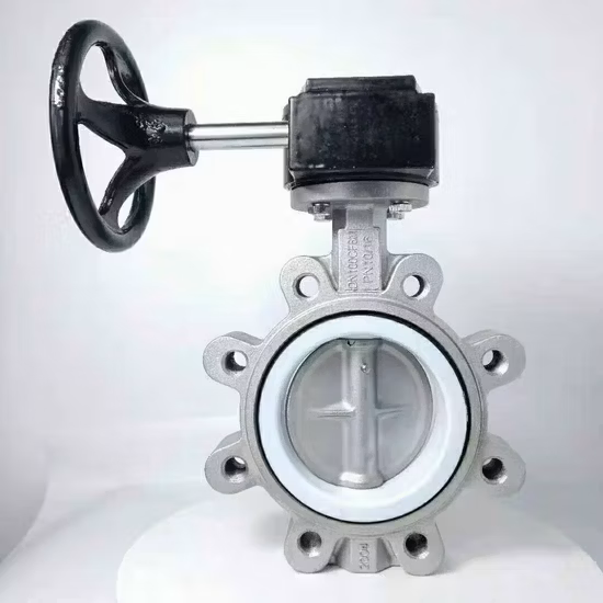 China Manufactured PTFE Seal Material Ductile Iron Worm Gear Electric Lug Butterfly Valve